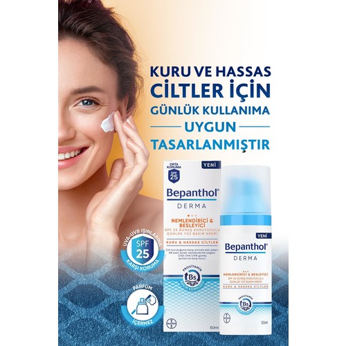 Bepanthol Derma Nemlendirici & Besleyici Spf 25 Günlük Yüz Kremi 50ML + Derma Yoğun Nemlendirici Gece Bakım Kremi 50ML