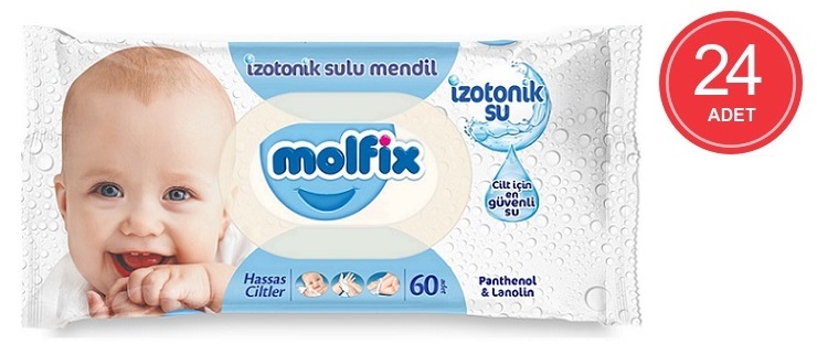 Molfix İzotonik Sulu Islak Mendil Hassas Ciltler 60x24 Adet